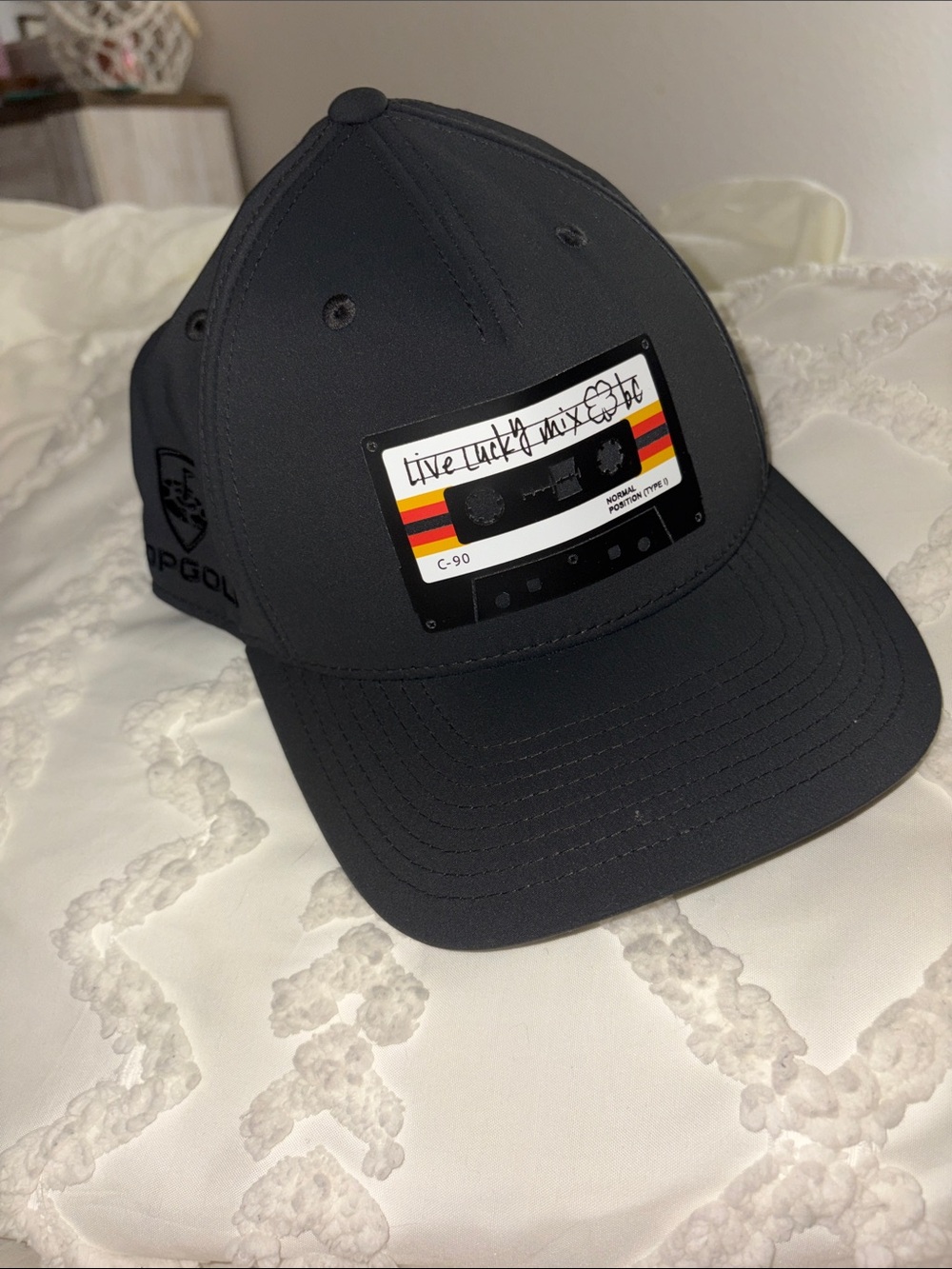 Lucky Clover Top Golf  brand new! Black Snapback Hat with Cassette Patch